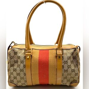 Gucci sherry line rare red yellow and Orange Satchel shoulder bag AUTHENTIC